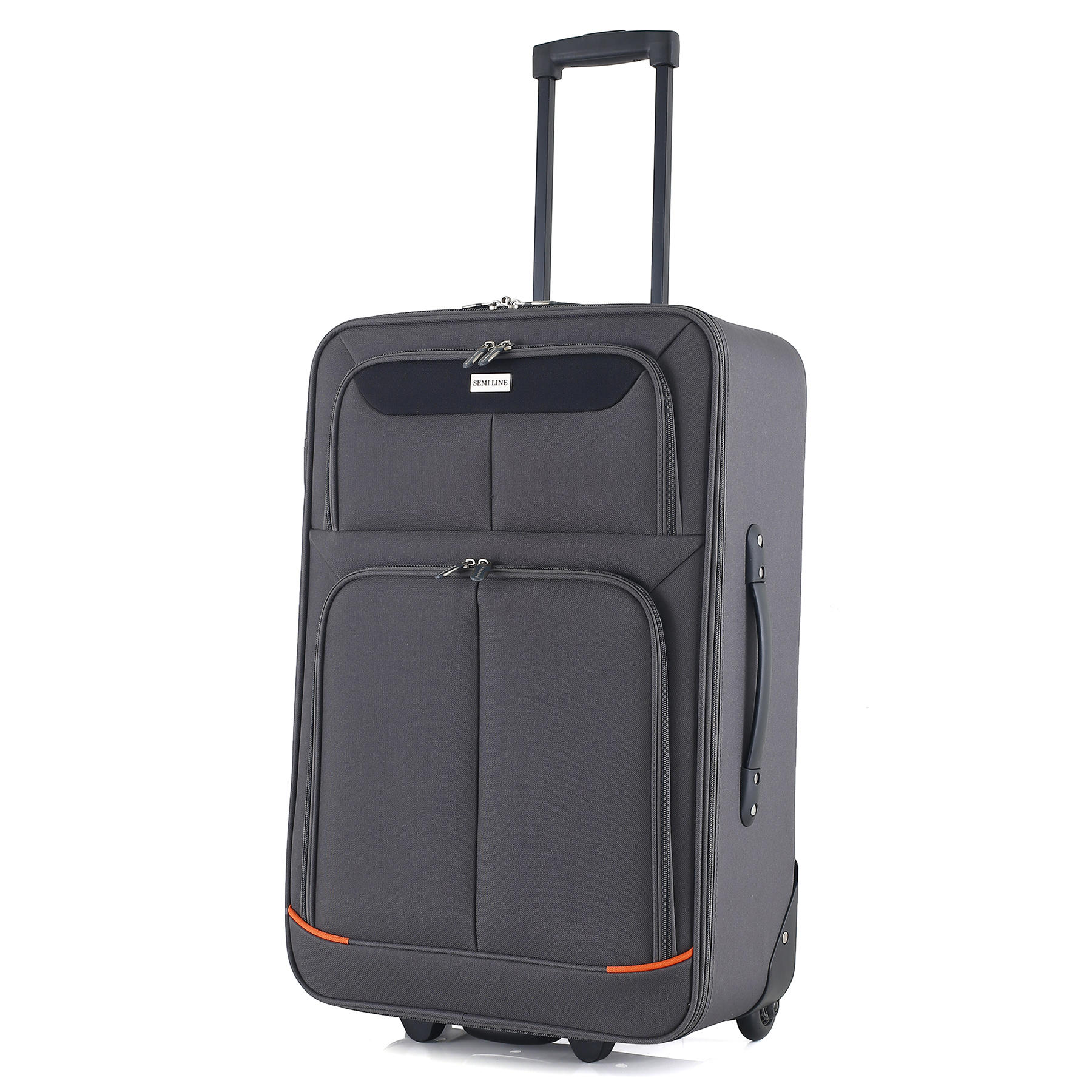 Валіза Semi Line 24" (M) Grey/Orange Lines (T5754-2)