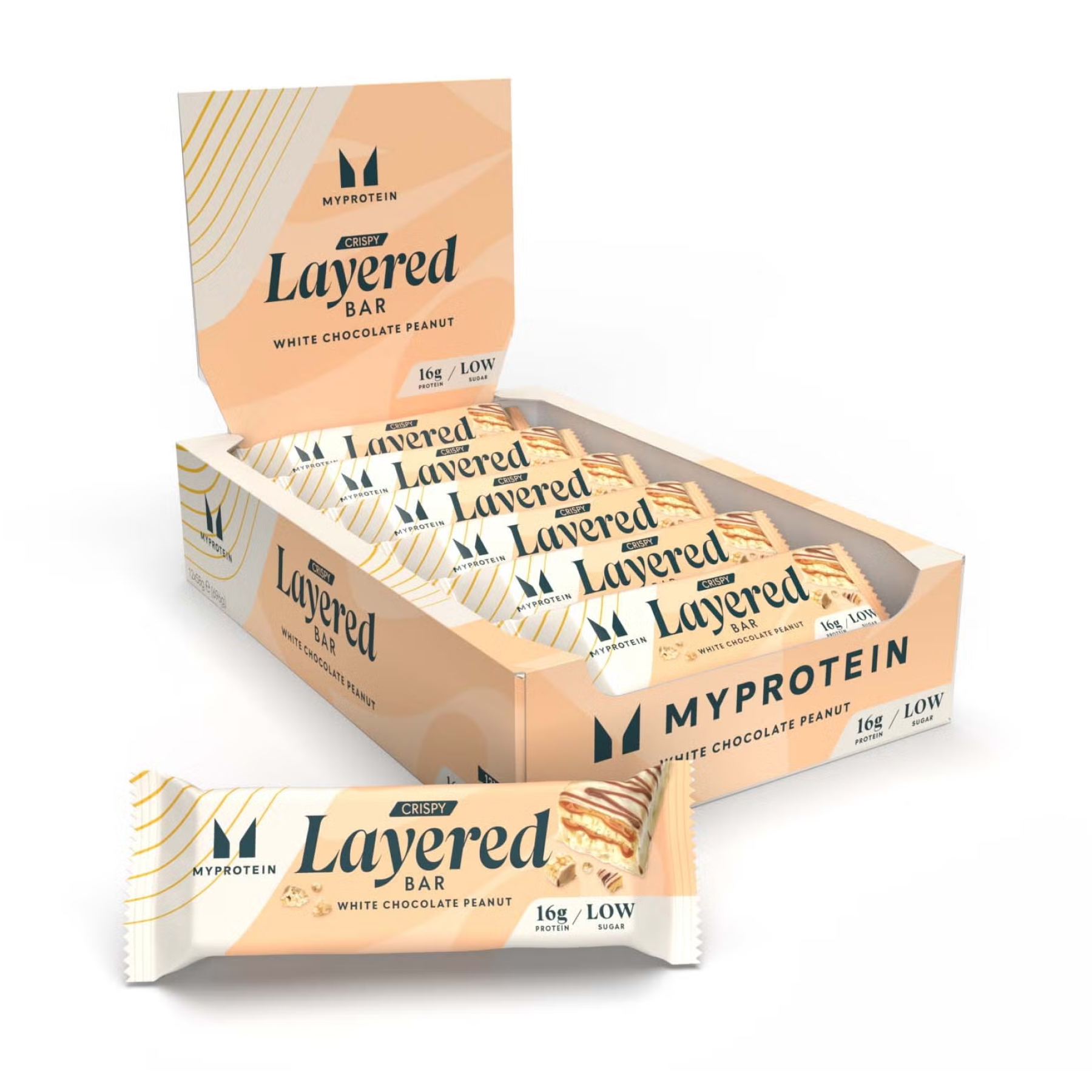 Crispy Layered, 12x58 г, Білий шоколад з арахісом