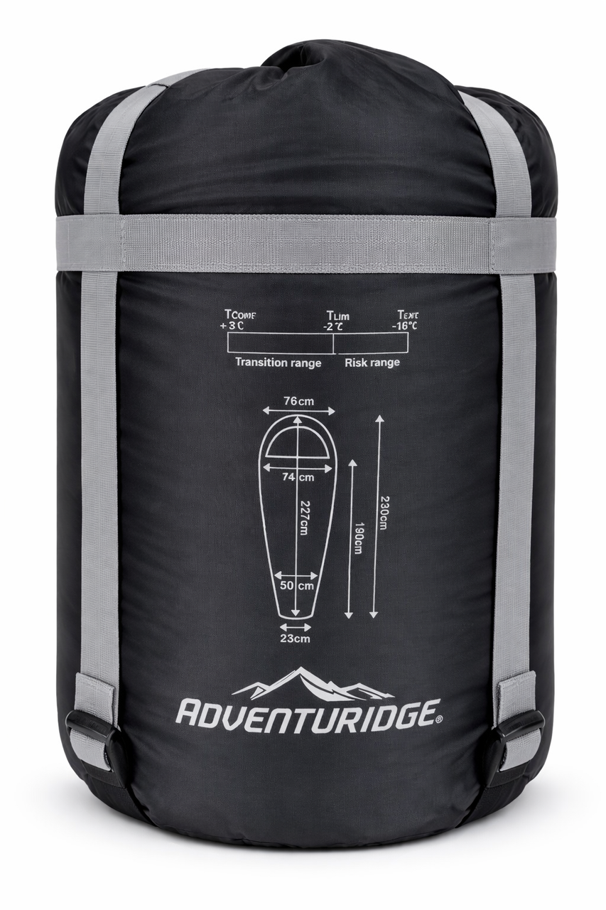 Спальний мішок, спальник весна-осінь +3 °С Adventuridge, сірий