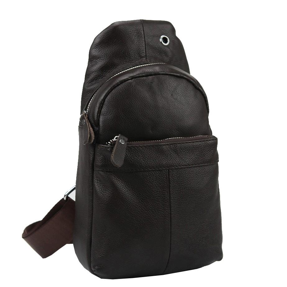Шкіряний коричневий слінг через плече Tiding Bag A25F-FL-5311B