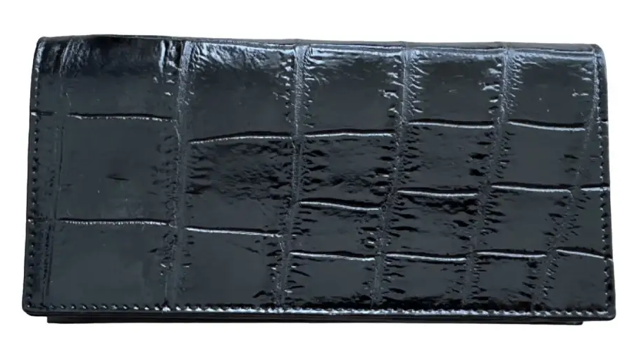 Гаманець портмоне жіночий зі шкіри крокодила Exotic Leather чорний (cw11_5)