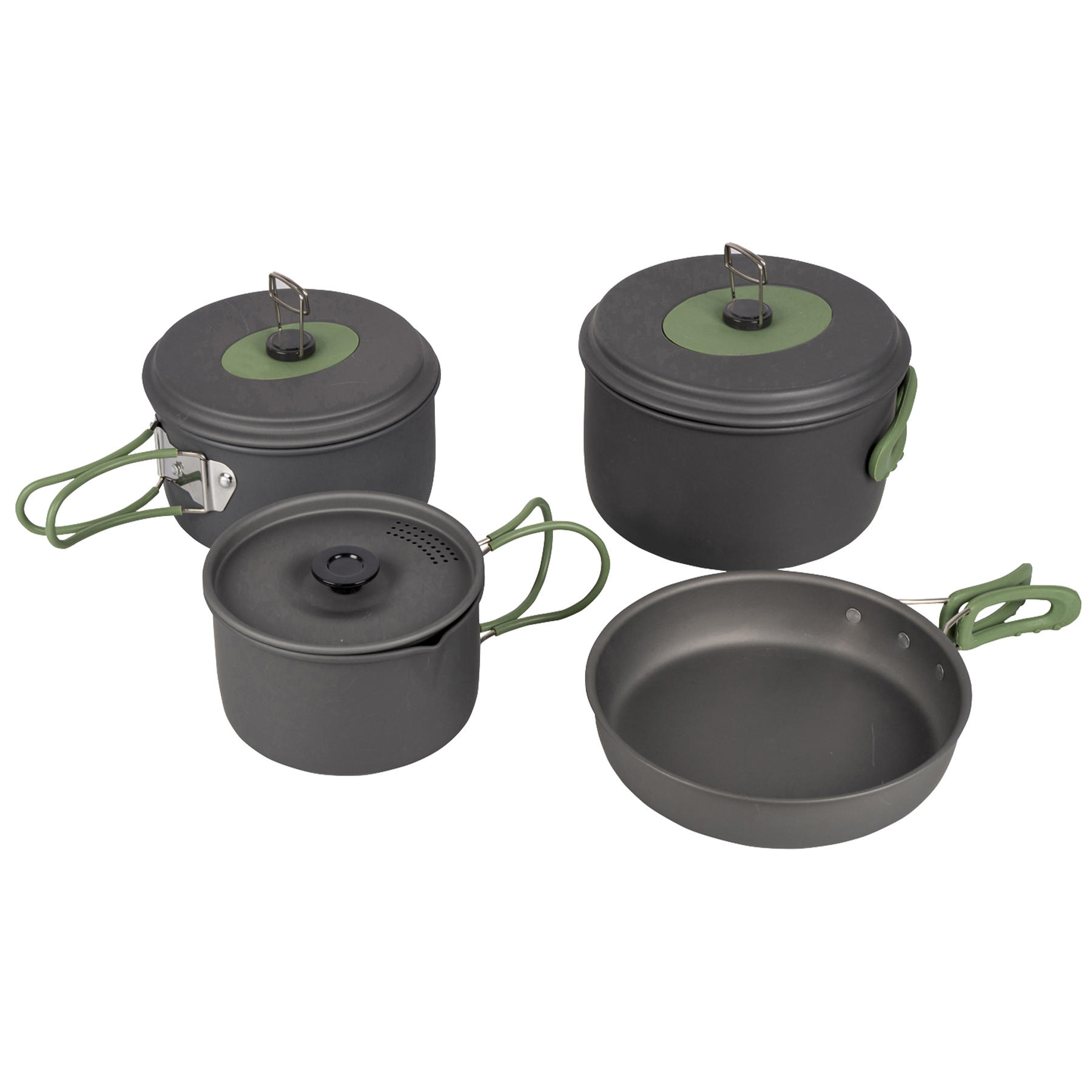 Набір посуду Bo-Camp Explorer 4 Pieces 19 Hard Anodized Grey/Green (2200241) — фото 1