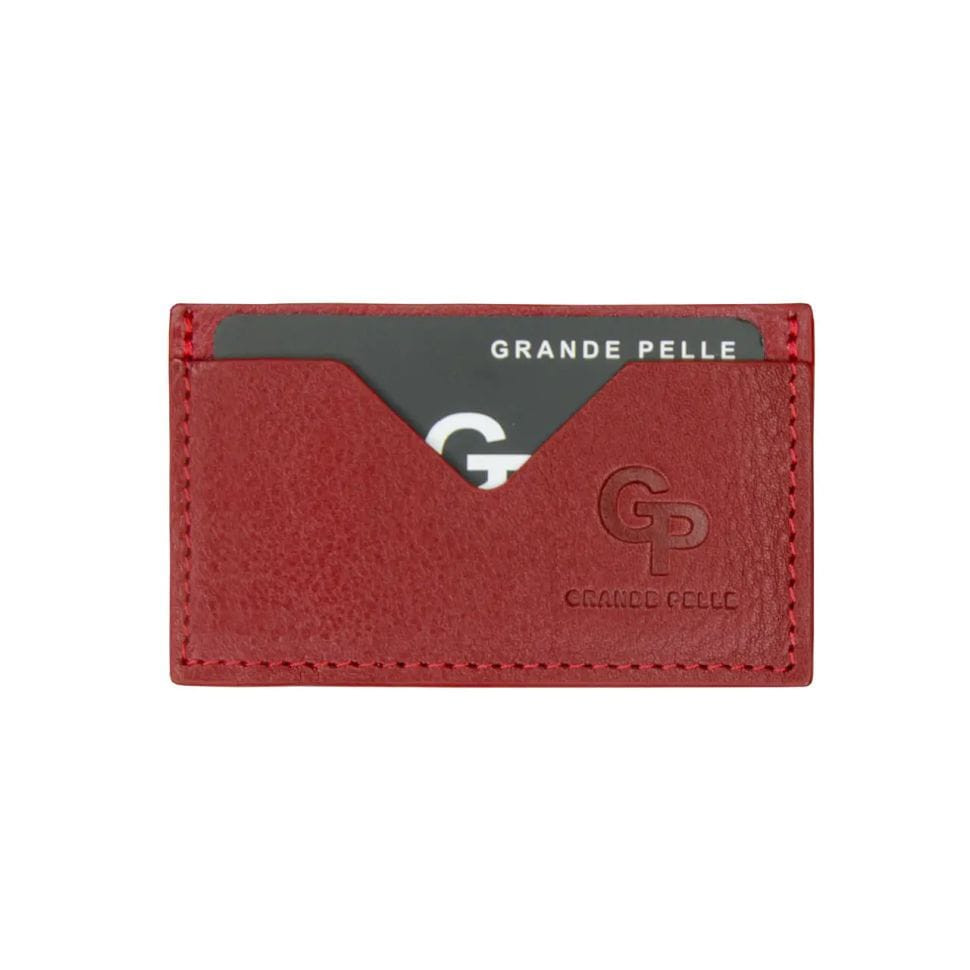 Кардхолдер Grande Pelle 300660 червона шкіра гладкая