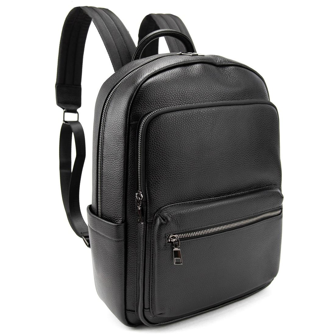 Чоловічий шкіряний рюкзак чорний Tiding Bag A25F-131419A