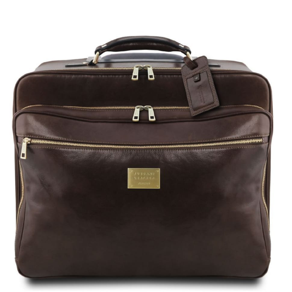 Шкіряна салонная сумка чемодан пилота Varsavia Tuscany Leather TL141888 (Темно-коричневий)