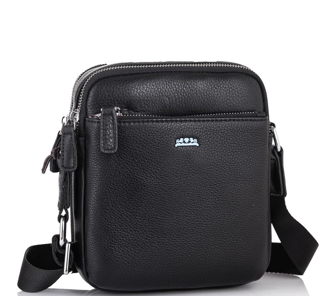 Чоловіча шкіряна сумка через плече чорна Tiding Bag SM8-138-1A