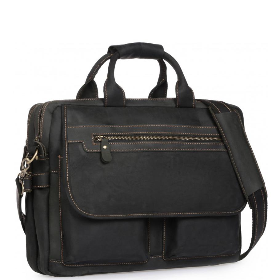 Сумка-портфель чоловіча шкіряна для поїздок Tiding Bag t29523A