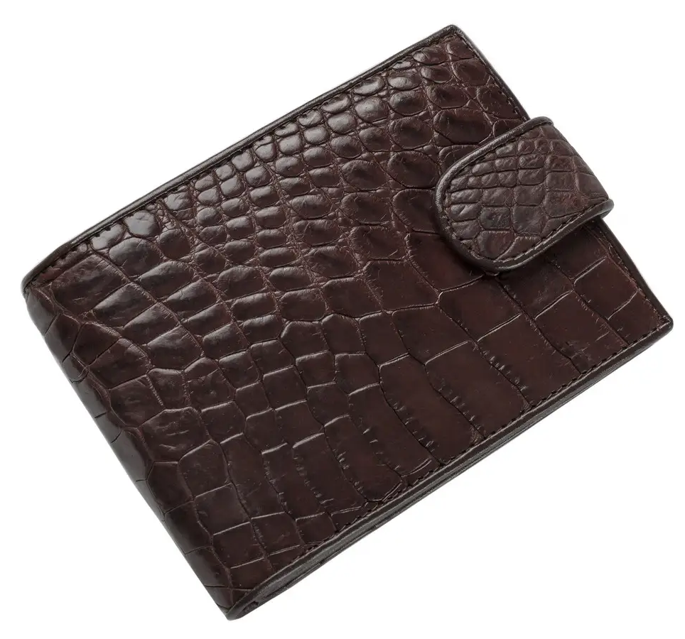 Гаманець зі шкіри крокодила Exotic Leather Коричневий (cw 35_1)