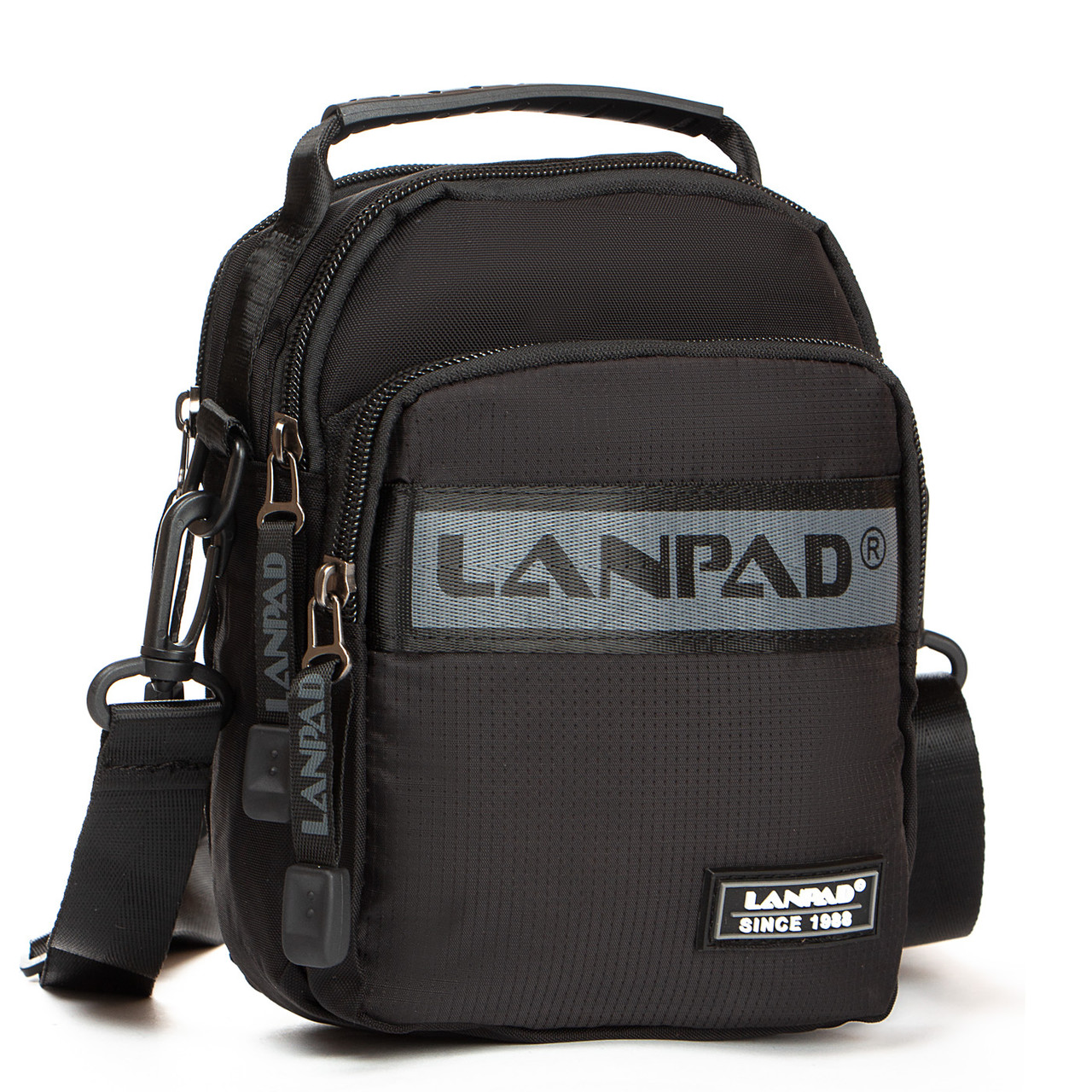 Тканинна чоловіча сумка Lanpad, чорний