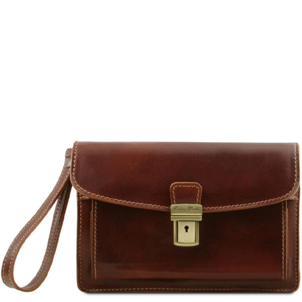 Шкіряна сумка барсетка Tuscany Leather Max TL8075 (коричневий)