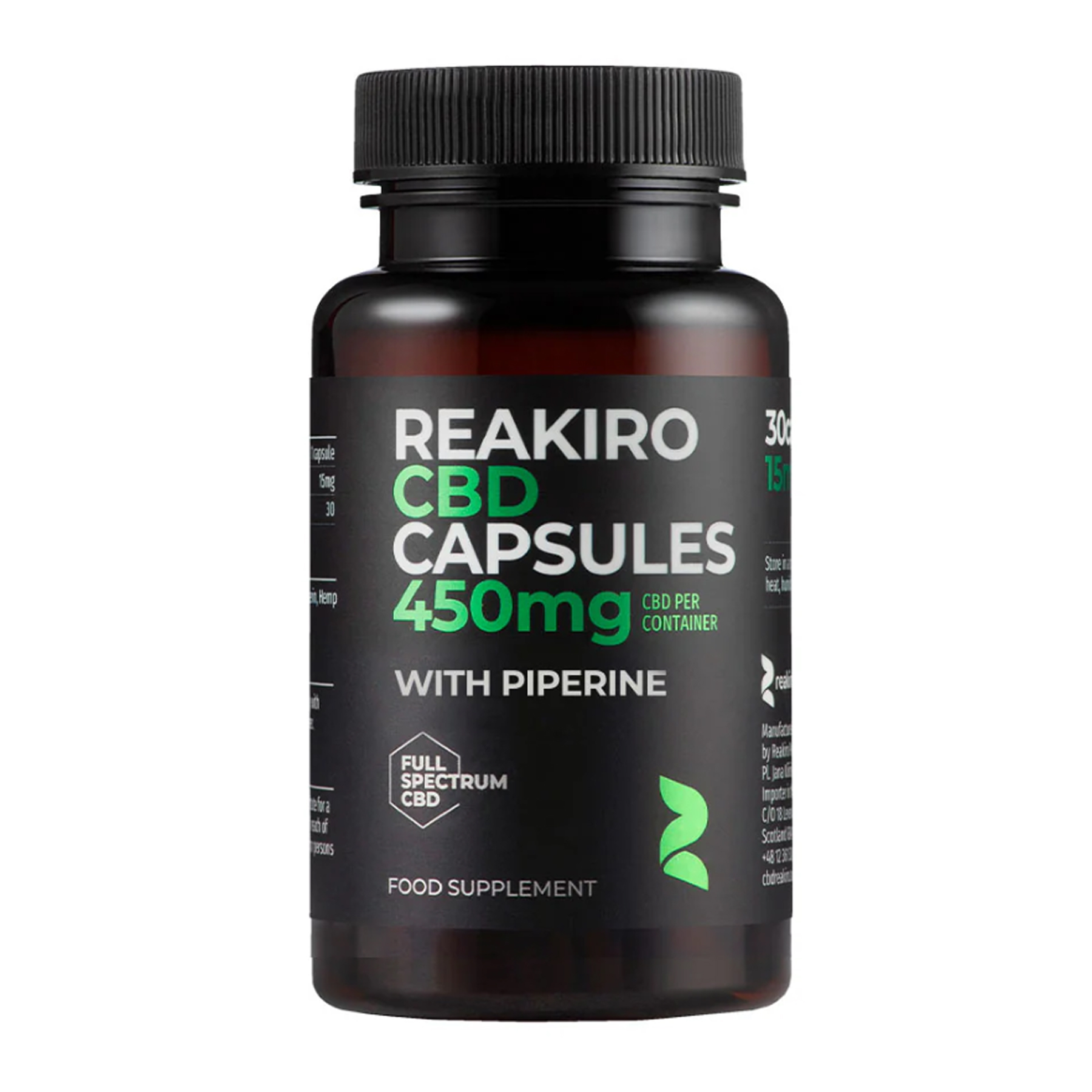 CBD Isolate Vegan Capsules with Piperine 450mg - 30 caps — фото 1