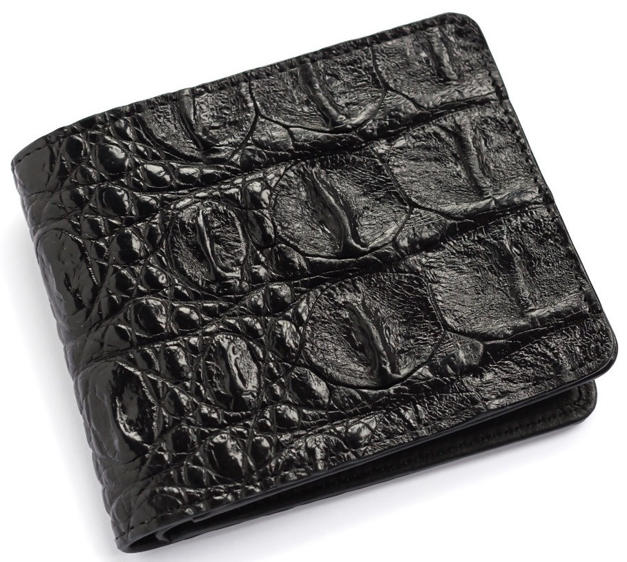Гаманець зі шкіри крокодила Exotic Leather Чорний (cw34_7)