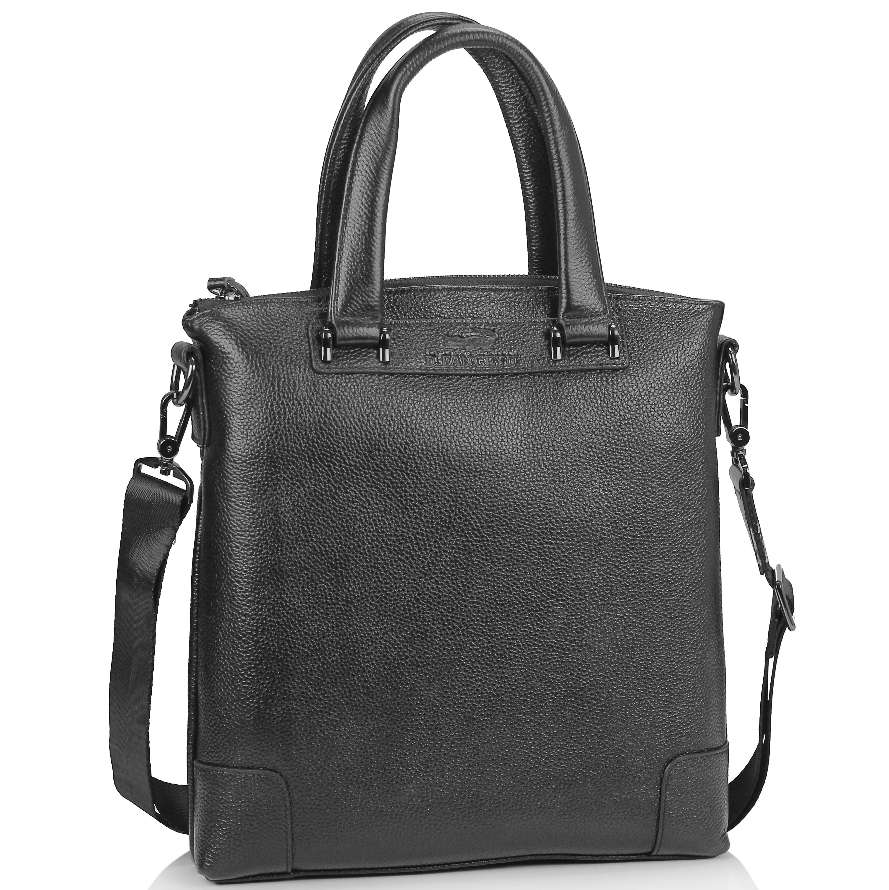 Шкіряна чорна сумка чоловіча з ручками Tiding Bag M38-9160-1A