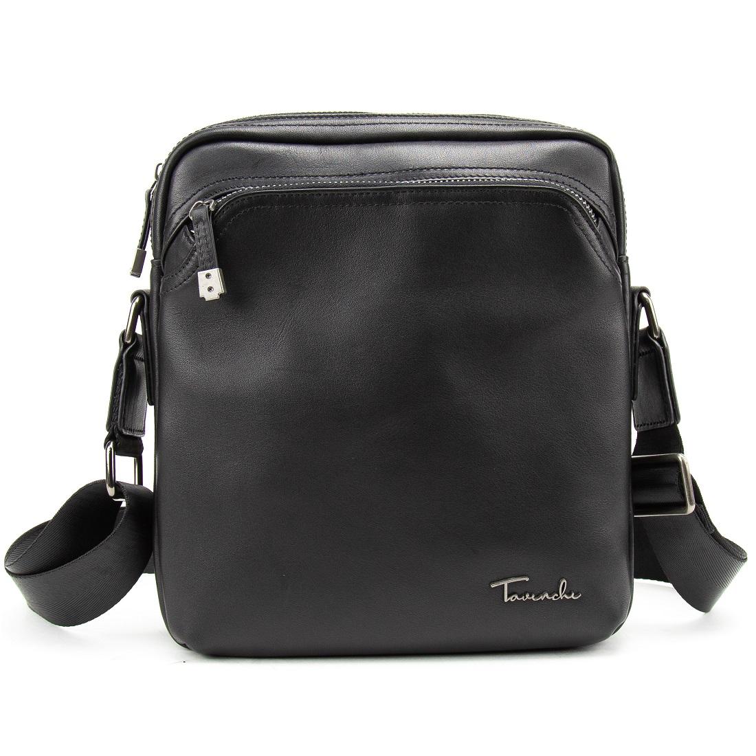Чоловіча шкіряна сумка через плече чорна Tiding Bag SM8-9686-4A