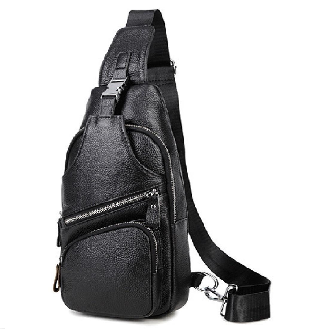 Чорний шкіряний слінг Tiding Bag FL-A25F-5026A