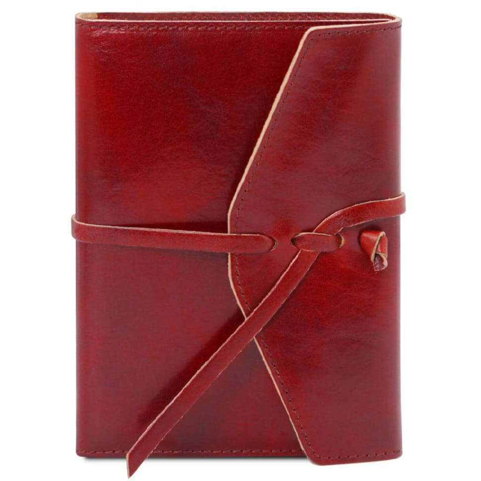 Шкіряний блокнот на шнуровке Tuscany Leather TL142027 (червоний)