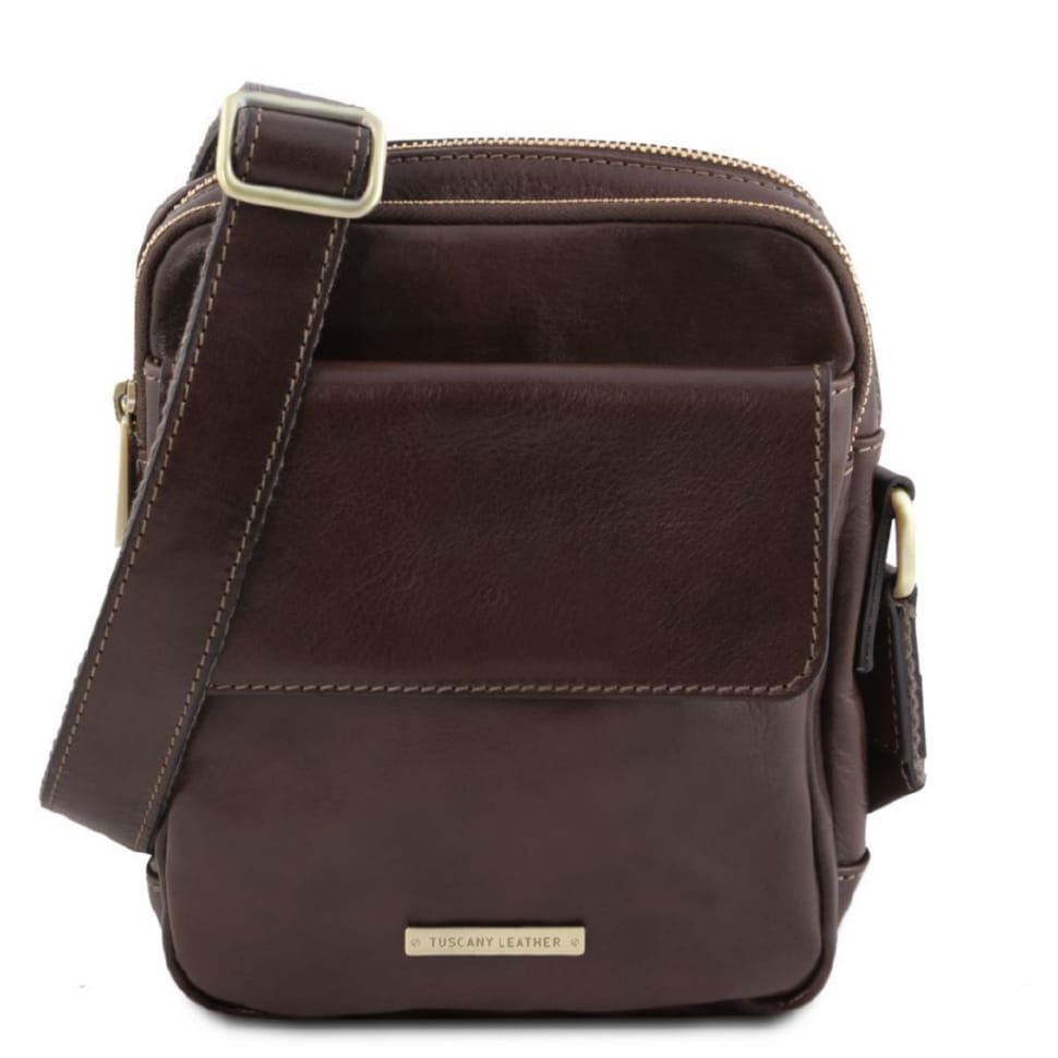 Сумка чоловіча шкіряна через плече LARRY TL141915 TUSCANY LEATHER (Темно-коричневий) — фото 1