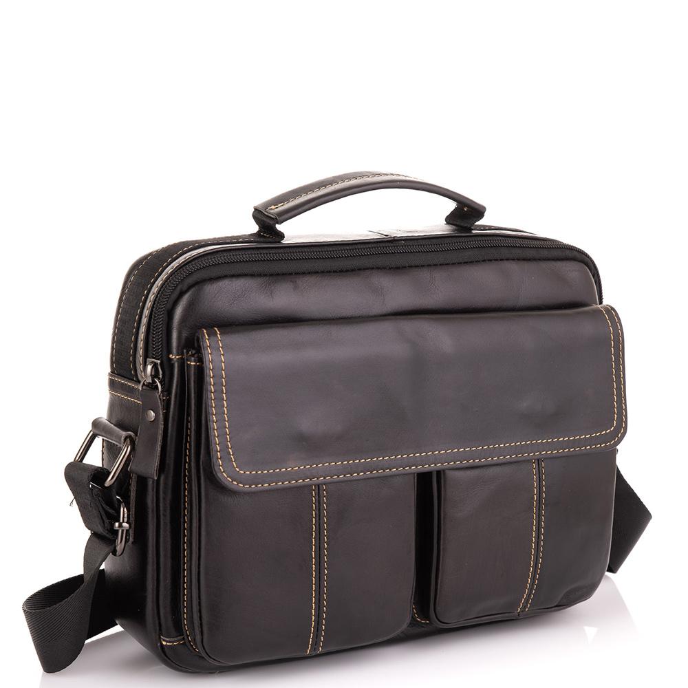 Горизонтальний шкіряний месенджер Tiding Bag N2-403DB — фото 1