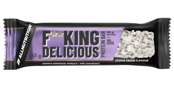 F**king delicious Protein Bar, 15x55 г, Білий шоколад з печивом