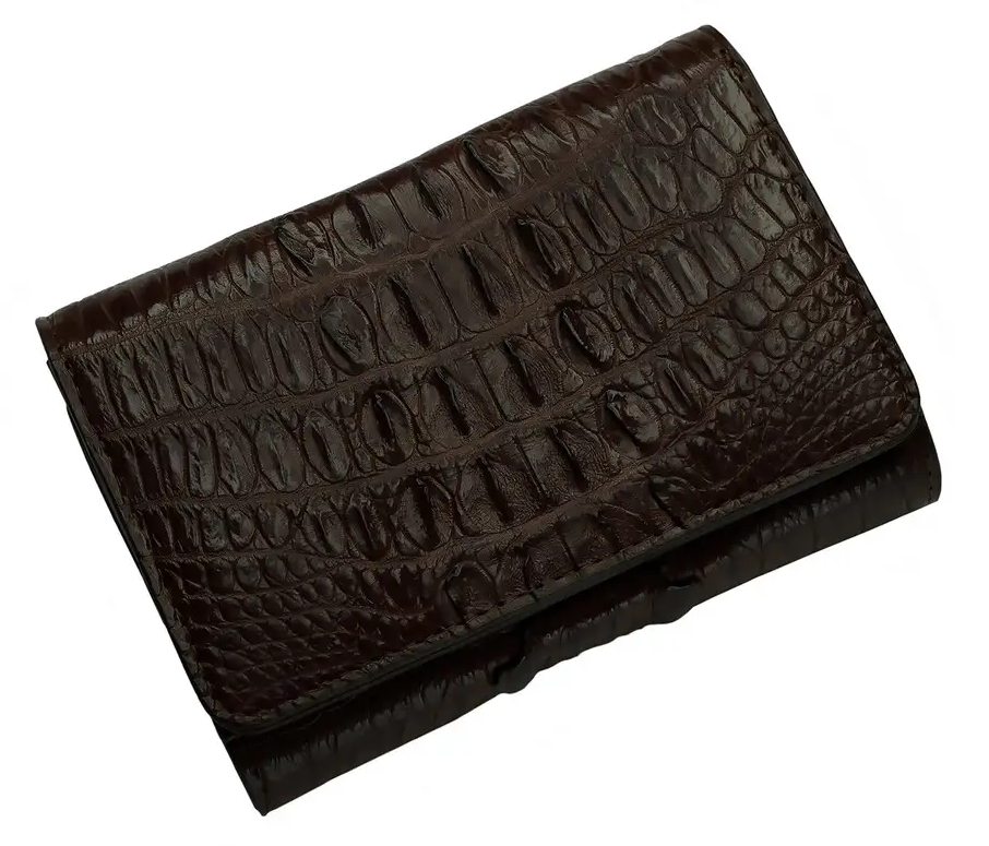 Гаманець жіночий зі шкіри крокодила Exotic Leather Коричневий (cw105)