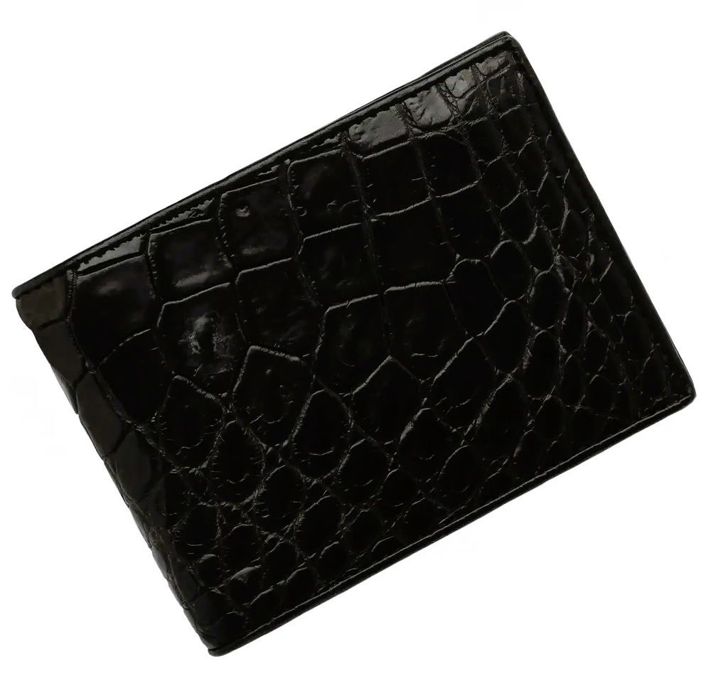 Гаманець зі шкіри крокодила Exotic Leather Чорний (cw 35_3)