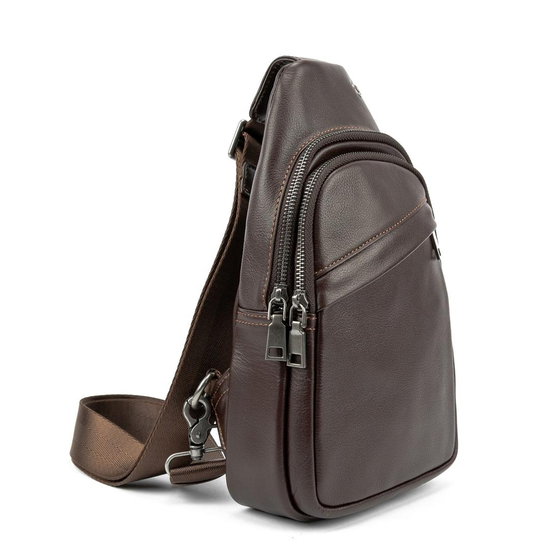 Сумка-слінг чоловіча шкіряна TDING BAG 8010C — фото 1