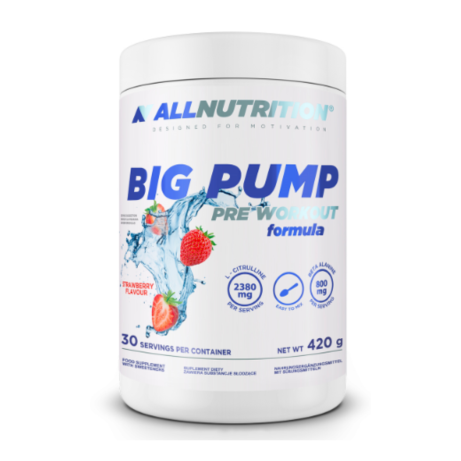 Big Pump Передтренувальна формула, 420 г полуниця