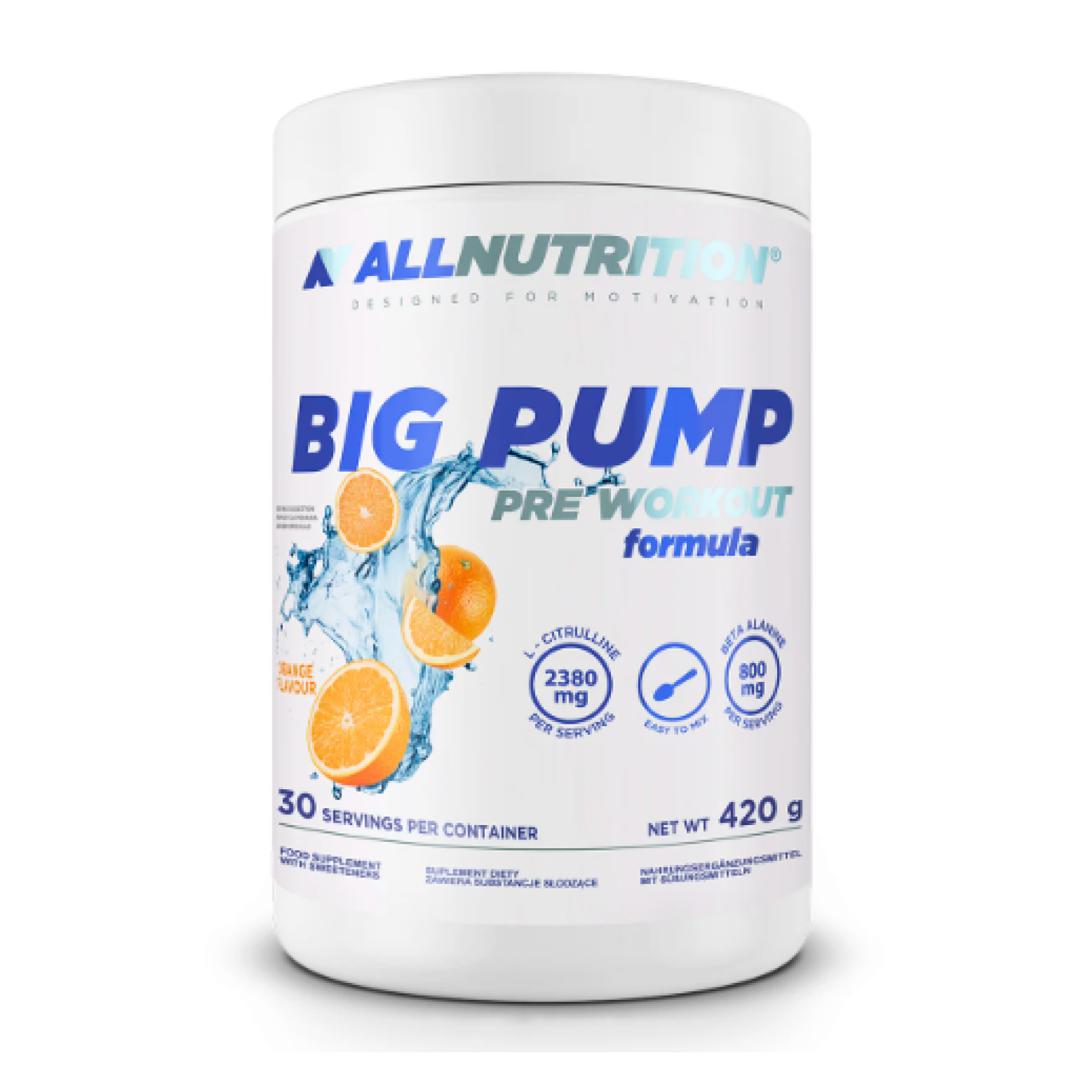 Big Pump Передтренувальна формула, 420 г апельсин