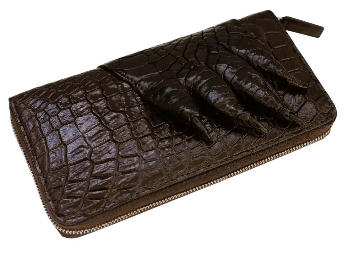 Гаманець-клатч із натуральної шкіри крокодила Exotic Leather Коричневий (cw 28)