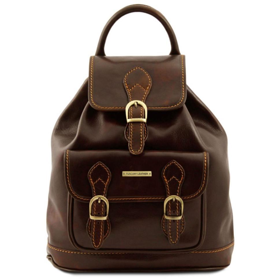 Шкіряний рюкзак Tuscany Leather Singapore TL9039 (Темно-коричневий)