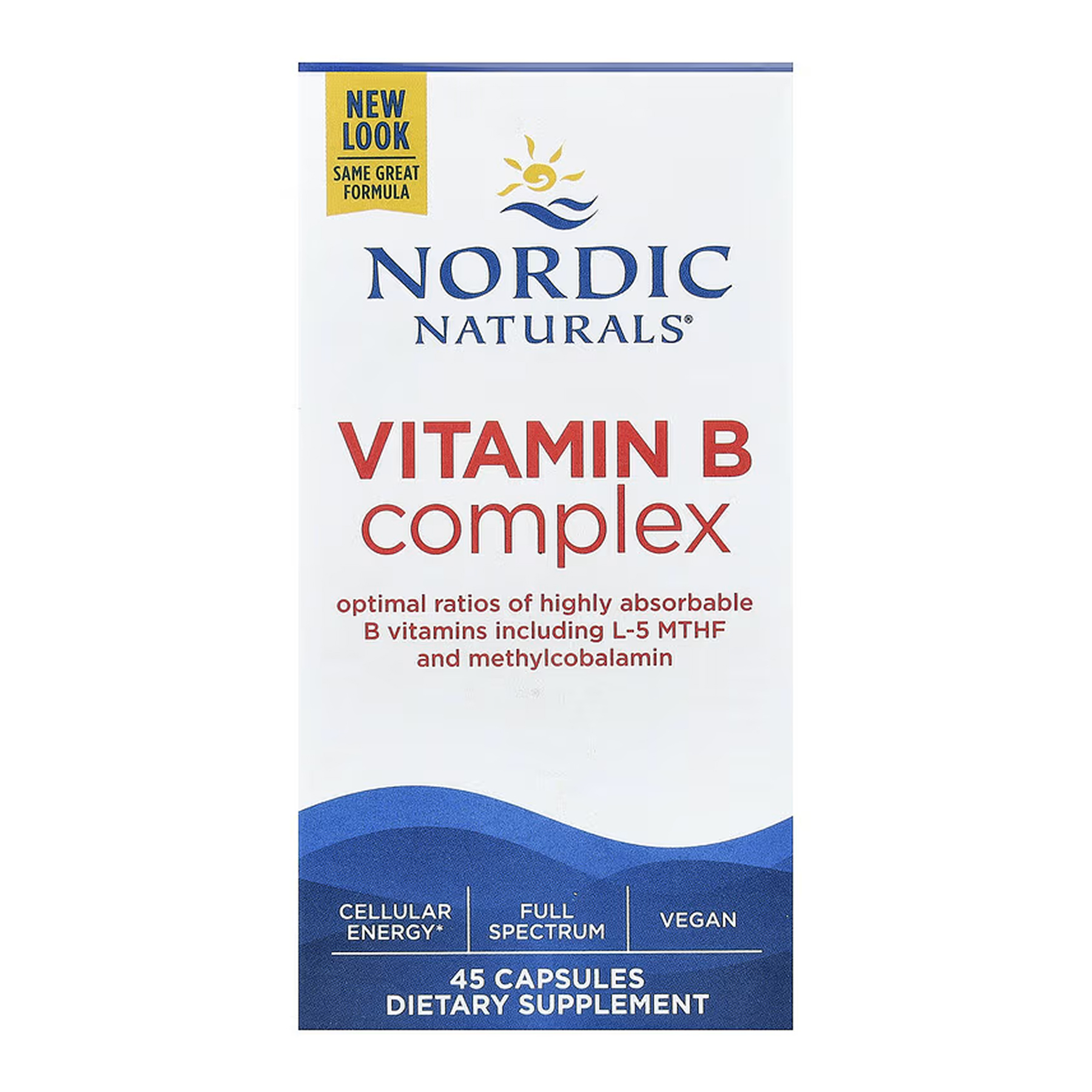 Комплекс вітамінів групи B, 45 капсул, Nordic Naturals
