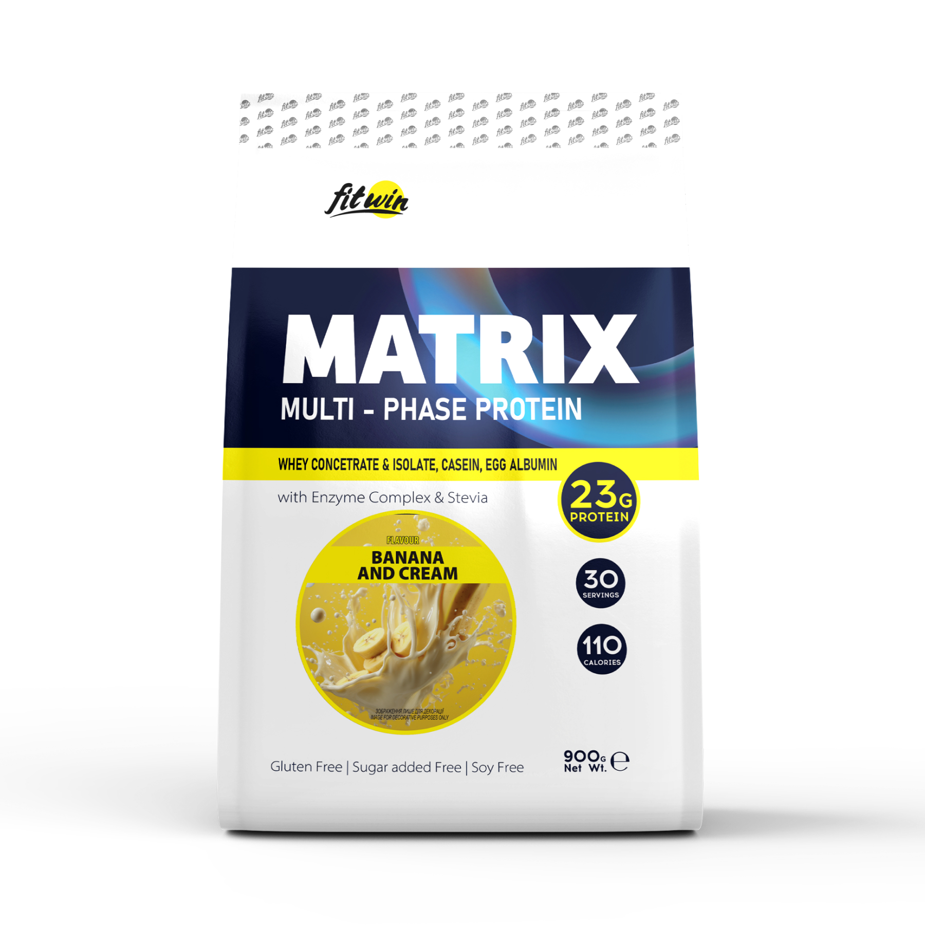 FitWin Matrix, протеїн Banana & Cream, 900 г