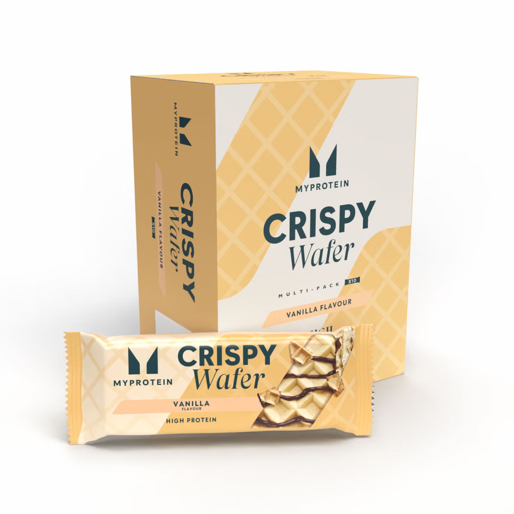 Хрусткі вафлі, Ваніль, 10×40 г, Myprotein
