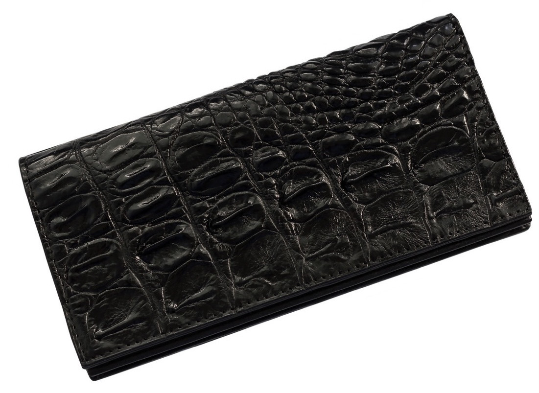 Гаманець зі шкіри крокодила Exotic Leather Чорний (cw11_4)