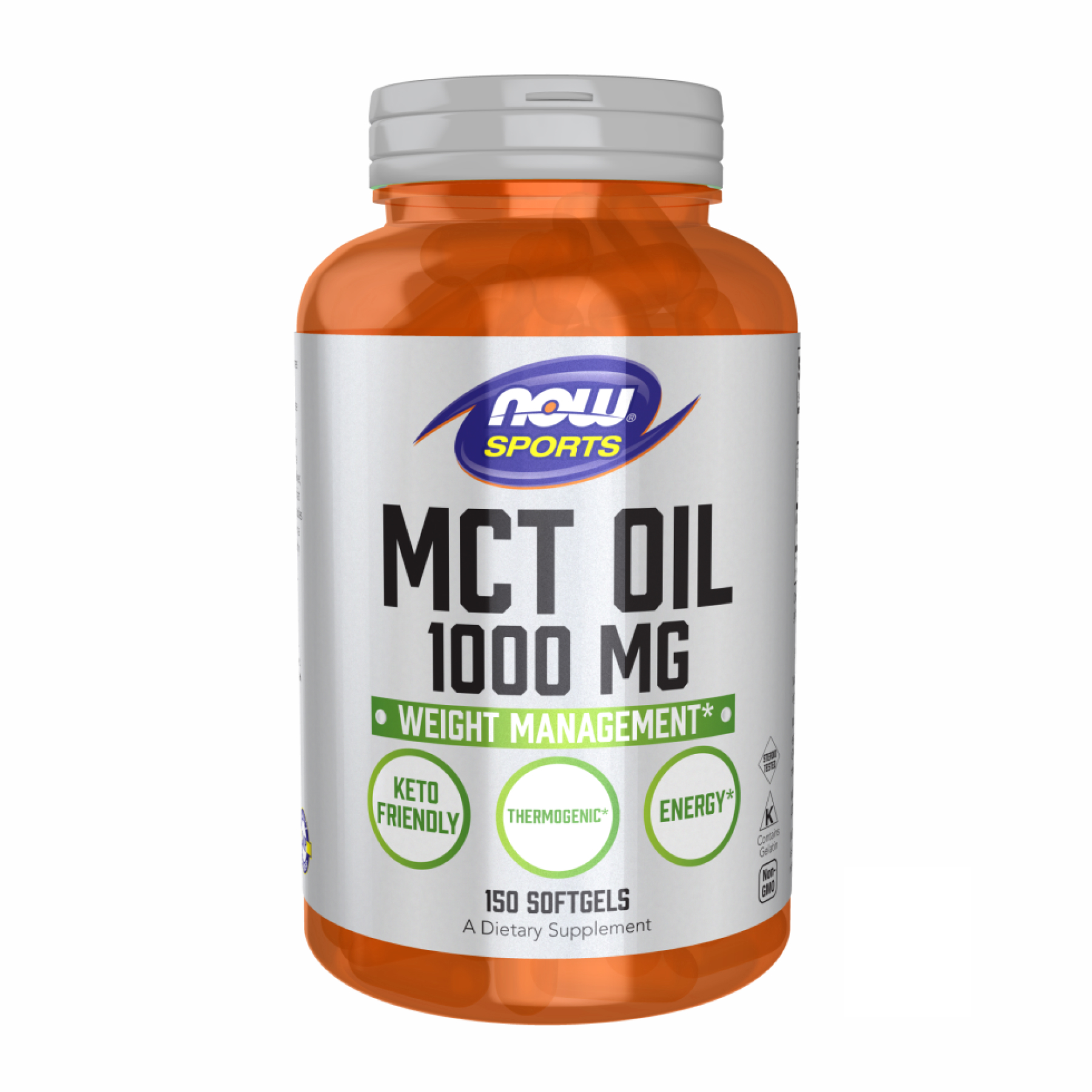 MCT олія, 1000 мг, 150 желатинових капсул, Now Foods