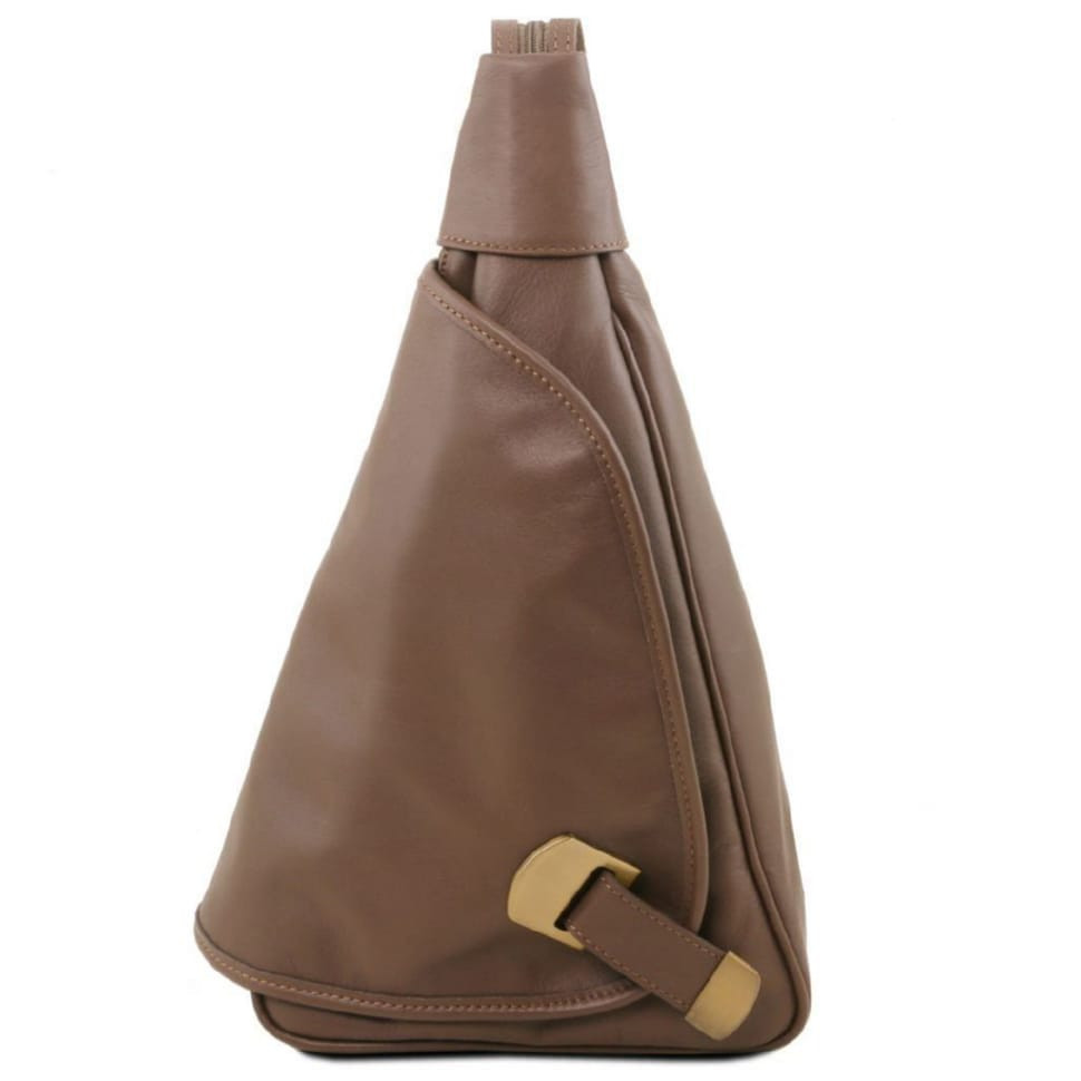 Шкіряний рюкзак на одне плече Tuscany Leather Hanoi TL140966 (темний серо-коричневий)