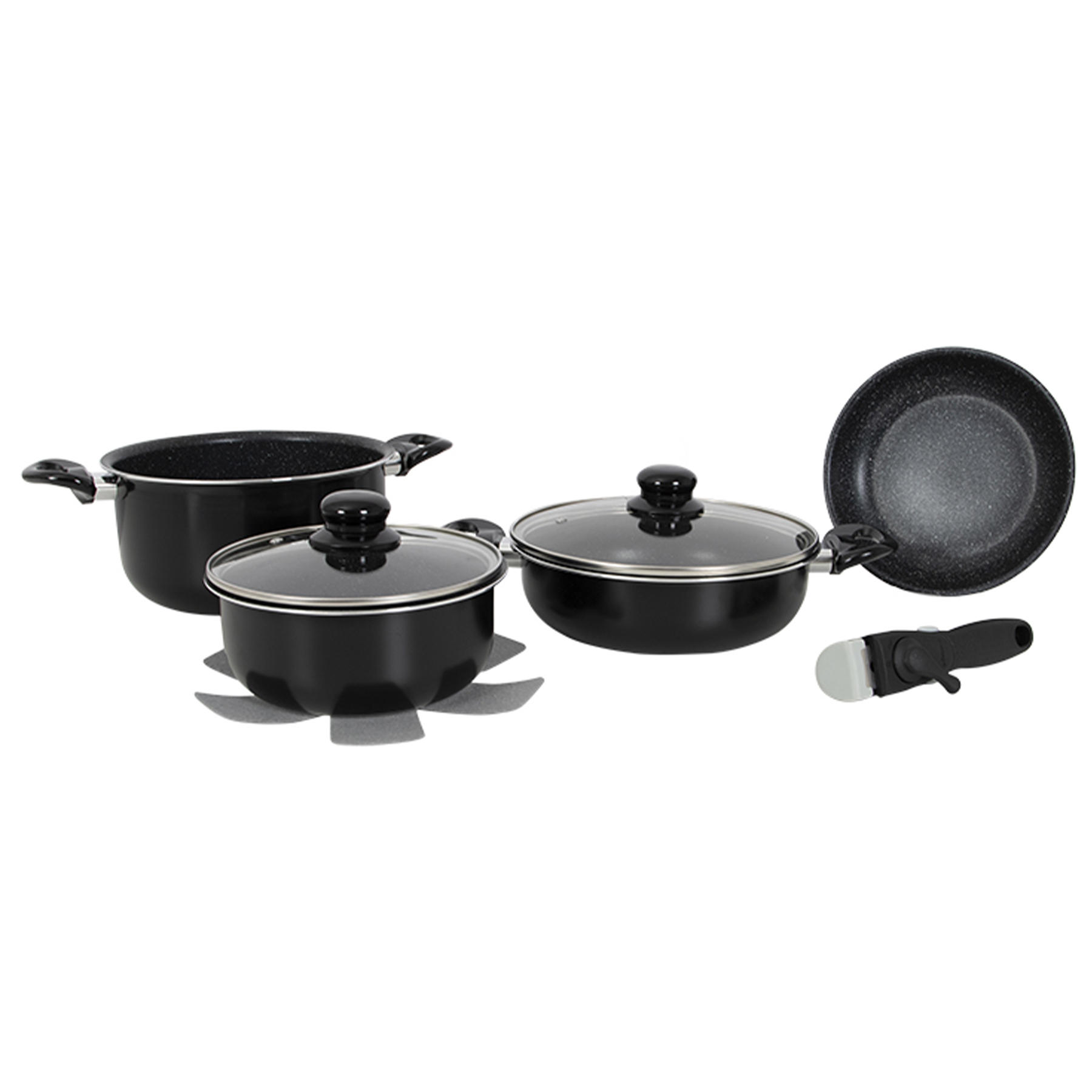 Набір посуду Gimex Cookware Set induction 7 предметів Black (6977222) — фото 1