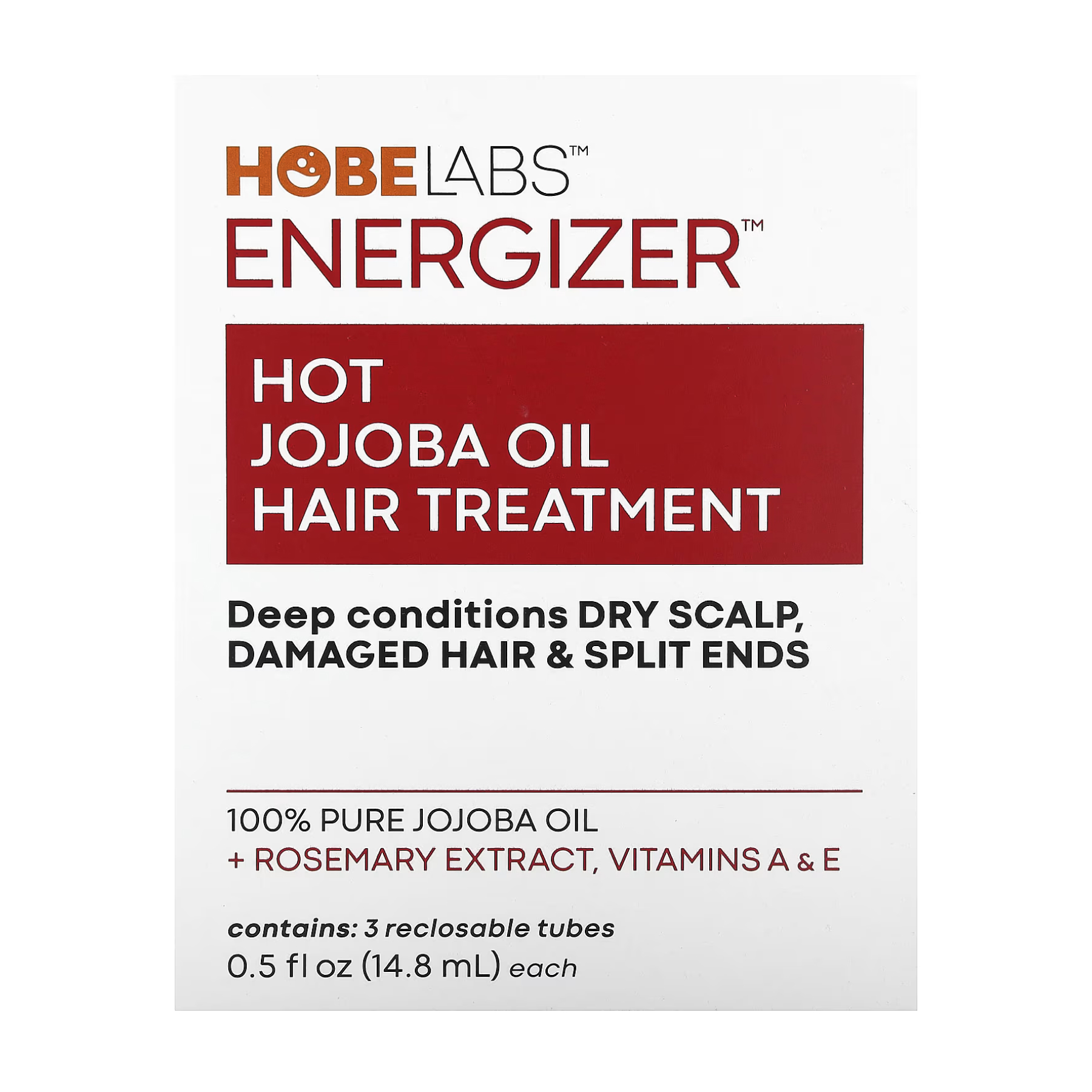 Energizer Hot Jojoba Oil Hair Treatment 3 Reclosable Tubes - 14.8 ml — фото 1