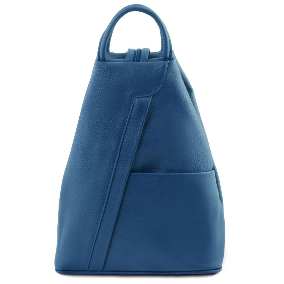 Шкіряний мʼякий італійський рюкзак TL141881 Shanghai Tuscany (Denim) — фото 1