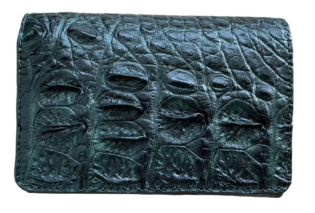 Гаманець жіночий із шкіри крокодила Зелений Exotic Leather (cw129)