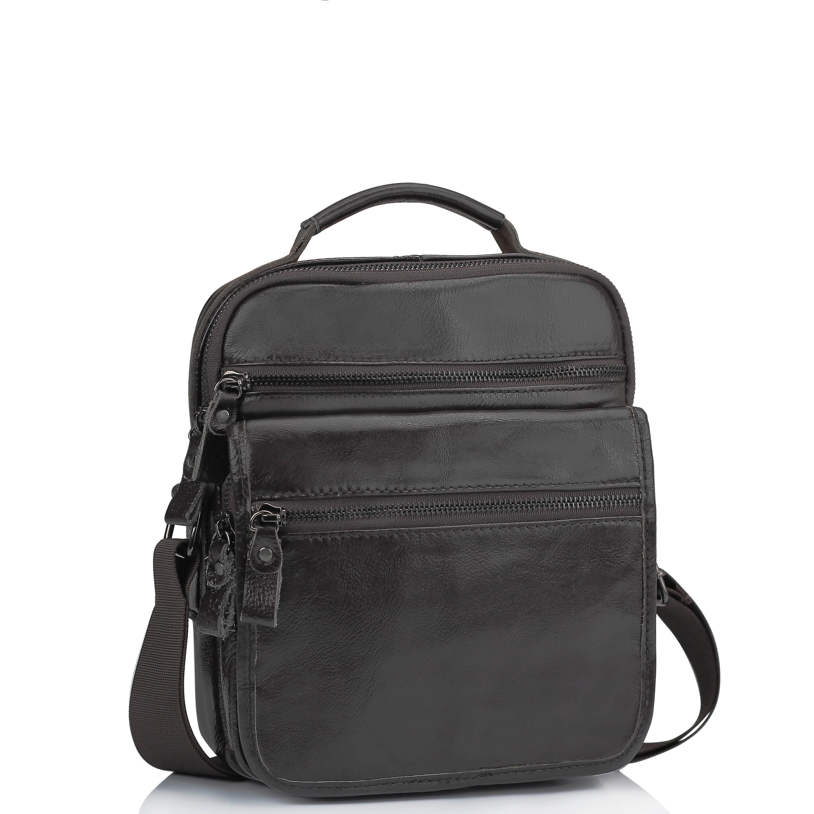 Чоловіча шкіряна сумка-барсетка на плече коричнева Tiding Bag M35-8852B
