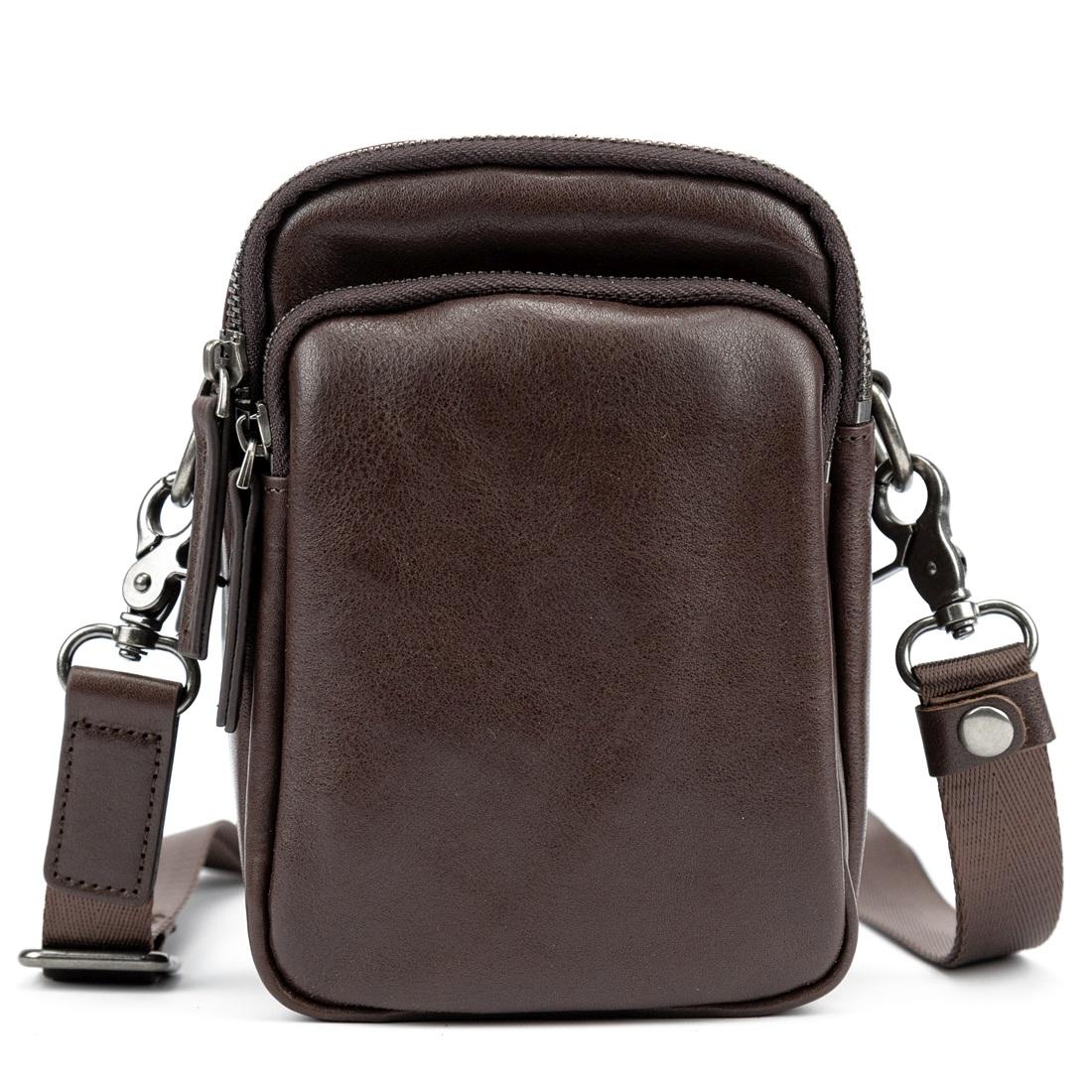 Месенджер малий шкіряний чорний TIDING BAG 333-1C