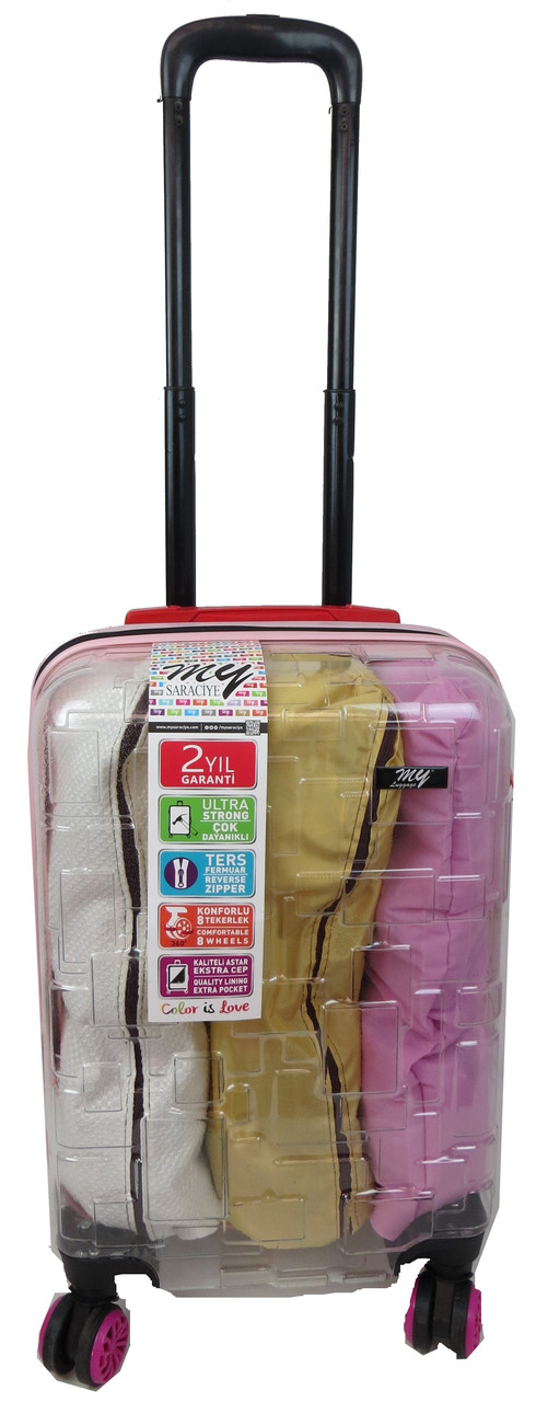 Прозора валіза маленька ABS | пластиковий чемодан ручна поклажа 42L My Luggage
